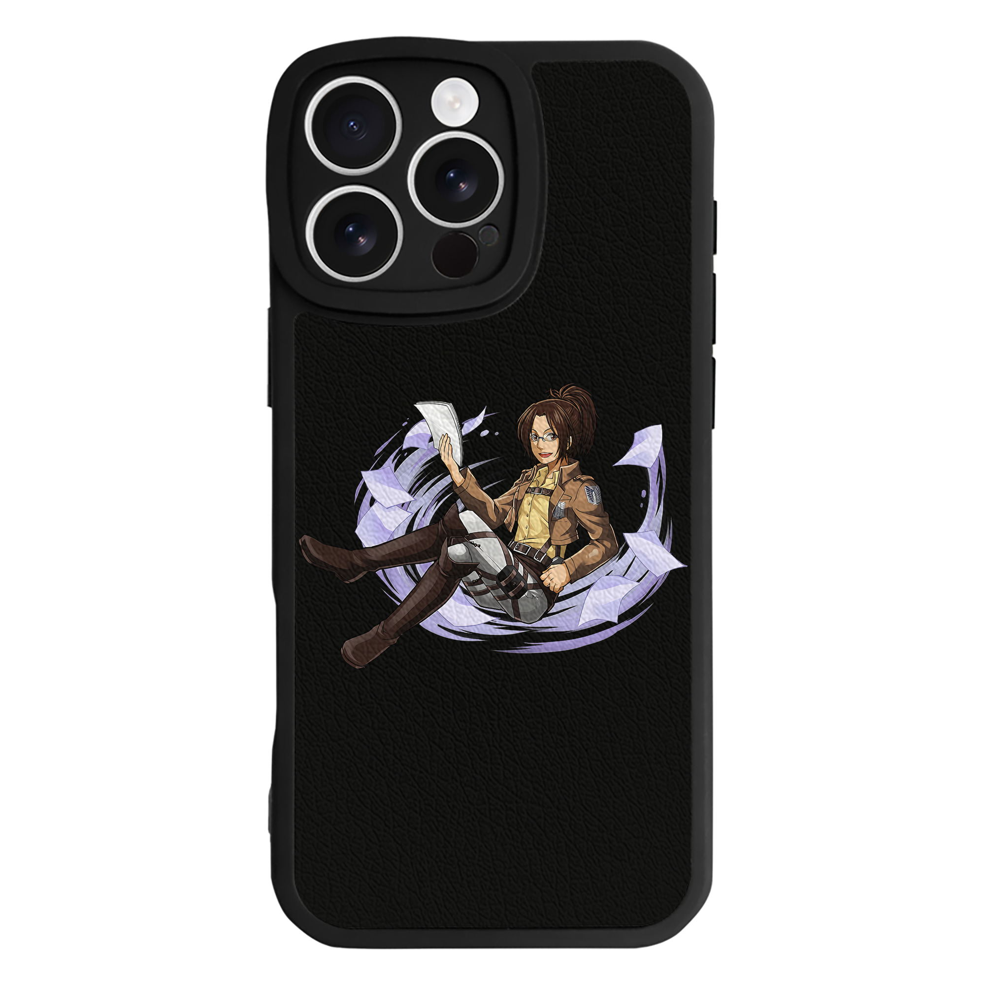 （画像用） 進撃の巨人 ハンジ·ゾエ Attack on Titan Hanji Zoe 【iPhone 16シリーズ対応】シリコンスマホケース（レザー調） 材質：シリコン